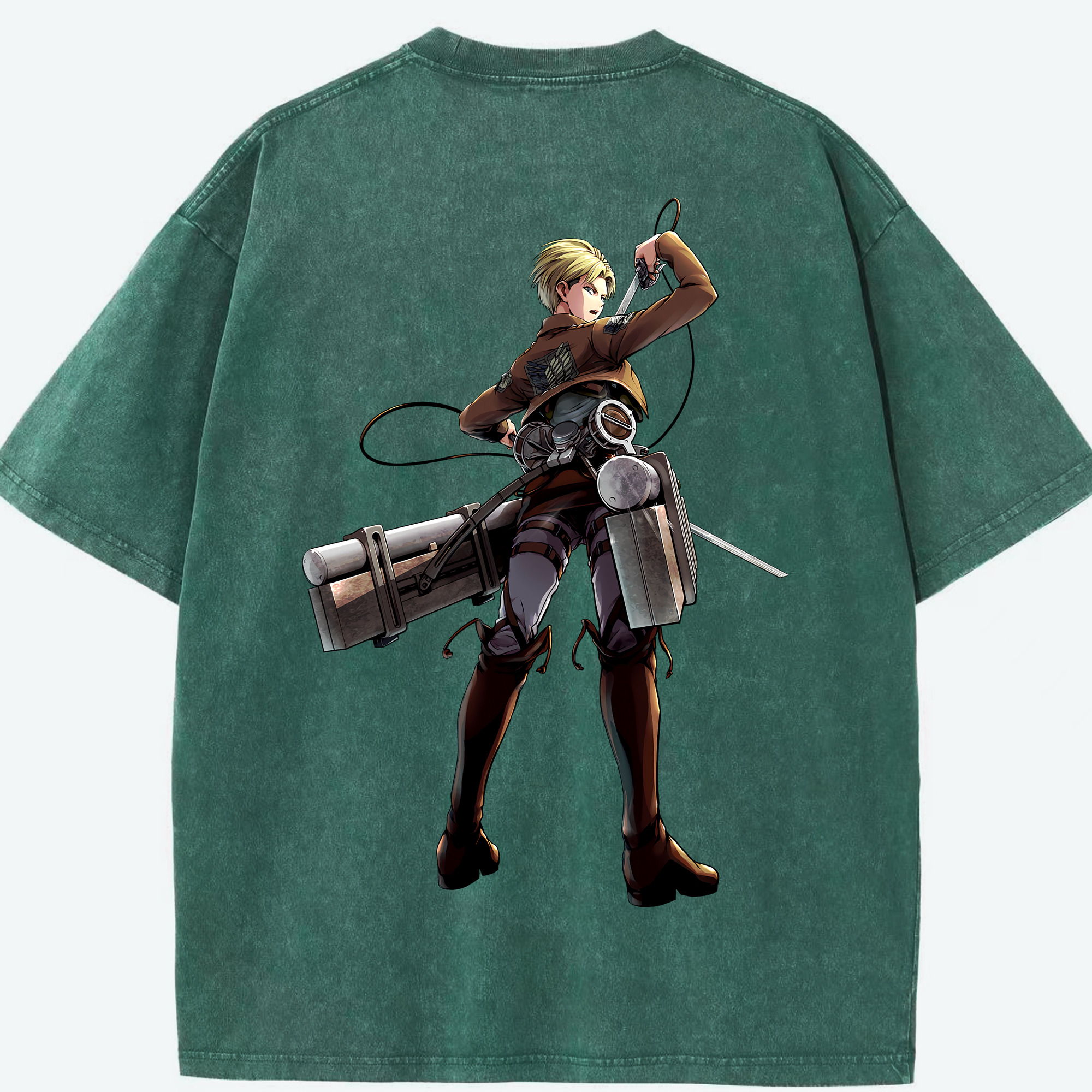 （画像用） 進撃の巨人 Attack on Titan 綿100% ヴィンテージ風 半袖Tシャツ（背面プリント）